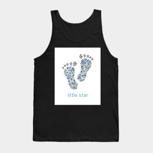 Little Star Cute Baby Feet - Blue Print Tank Top